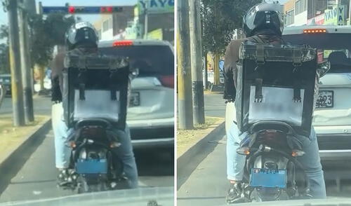 Peruano felicita a motociclista por mostrar su placa en casco y mochila delivery: "El que nada debe, nada teme"