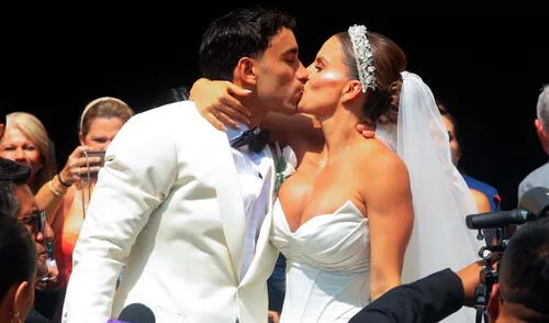 Alejandra Baigorria y Said Palao se casaron este 26 de abril. Créditos: Carlos Félix / URPI-LR Alejandra y Said Palao se casaron.