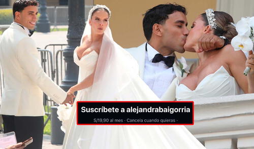 Alejandra Baigorria y Said Palao se casaron en la Iglesia San Pedro. Créditos: Carlos Félix / URPI-LR Alejandra Baigorria y Said Palao