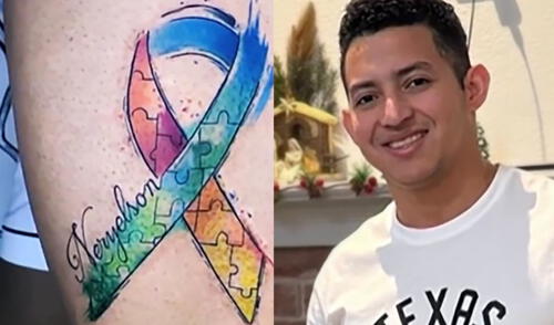 El tatuaje de Alvarado, inmigrante venezolano en EEUU, mostraba una cinta arcoíris formada por piezas de rompecabezas, símbolo de concienciación sobre el autismo, junto con el nombre de su hermano autista. Foto: BCDFW El tatuaje de Alvarado, inmigrante venezolano en EEUU, mostraba una cinta arcoíris formada por piezas de rompecabezas, símbolo de concienciación sobre el autismo, junto con el nombre de su hermano autista. Foto: BCDFW