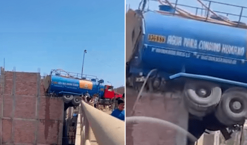 Camión cisterna queda empotrado entre un muro de contención y una morada en Chorrillos.