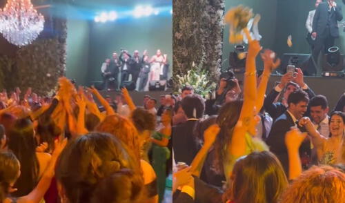 Alejandra Baigorria hizo el tradicional lanzamiento del bouquet tras su boda con Said Palao.