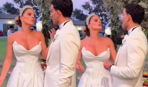 Alejandra Baigorria y Said Palao se casaron en la Iglesia San Pedro. Foto: Composición LR/Captura/Facebook Alejandra Baigorria y Said Palao se casaron en la Iglesia San Pedro.