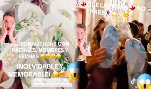 Alejandra Baigorria pensó en todo y hasta en la comodidad de sus invitadas. Foto: composición LR/ TikTok / @egg.oficial.canal Alejandra Baigorria pensó en todo y hasta en la comodidad de sus invitadas.