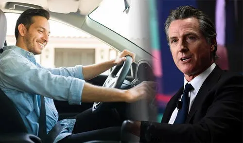 El gobernador de California, Gavin Newsom, ha promulgado la Ley del Senado 26 (SB 26), que beneficia a los conductores. Foto: composición LR/ Freepik/AFP El gobernador de California, Gavin Newsom, ha promulgado la Ley del Senado 26 (SB 26), que beneficia a los conductores.