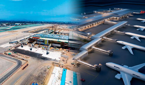Según señaló el ministro de Transportes y Comunicaciones, Raúl Pérez Reyes, se espera que el martes se tenga una fecha exacta para iniciar operaciones. Foto: Composición LR/ Andina/ ChatGPT El imponente nuevo aeropuerto en Perú que superará a Chile y Brasil, y será el primero con protección sísmica en Sudamérica