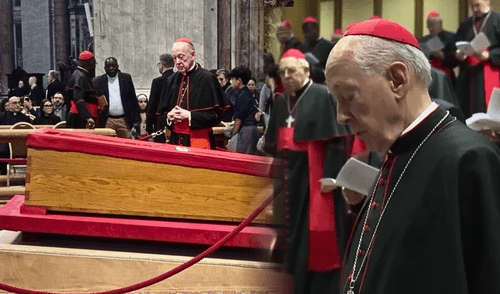 Cipriani fue captado saliendo de reuniones privadas entre cardenales en Roma, pese a las restricciones del papa Francisco. | Composición LR. Cardenal Juan Luis Cipriani en reuniones previas al cónclave en el Vaticano.