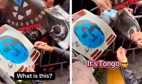 La joven sorprendió a los fans con su peculiar poster de Tongo Hypnotize. Foto: composición LR/ TikTok / @tesscadillo La joven sorprendió a los fans con su peculiar poster de Tongo Hypnotize.