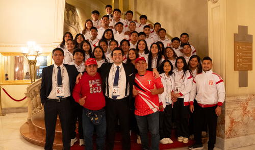 Renzo Manyari, presidente del Comité Olímpico Peruano estuvo presente en este importante evento. Foto: IPD Renzo Manyari, presidente del Comité Olímpico Peruano estuvo presente en este importante evento
