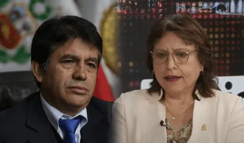 Delia Espinoza durante entrevista en la que respalda retorno de Tomás Gálvez y responde a críticas de Dina Boluarte.