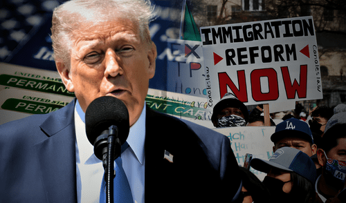 USCIS advierte que Donald Trump puede ordenar el arresto de inmigrantes que no presenten el Formulario G-325R. Foto: composición LR/AFP/ACLU USCIS advierte que Donald Trump puede ordenar el arresto de inmigrantes que no presenten el Formulario G-325R.