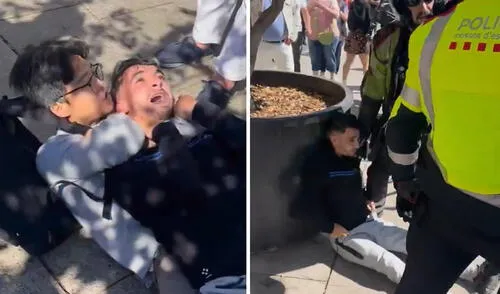 Turista chino captura a ladrón en Barcelona usando el 'mataleón' y se gana los aplausos de transeúntes