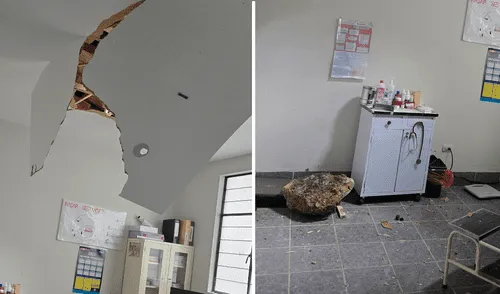 El derrumbe de la roca ocasionó el fallecimiento de un paciente. Foto: COER El derrumbe de la roca ocasionó el fallecimiento de un paciente. Foto: COER