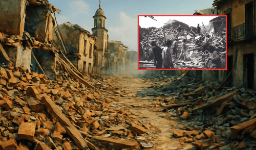 El terremoto de Yungay es uno de los sismos más trágicos de la historia del Perú. Foto: Composición LR/ ChatGPT/ Andina El terremoto del Perú que dejó más de 70.000 muertos y sepultó una ciudad entera: conoce el fatídico caso de Yungay