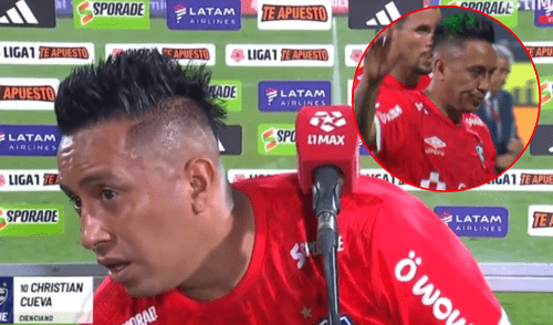 Christian Cueva apenas llegó a decir unas palabras para las cámaras de L1 Max. Foto: composición de LR/captura de L1 Max