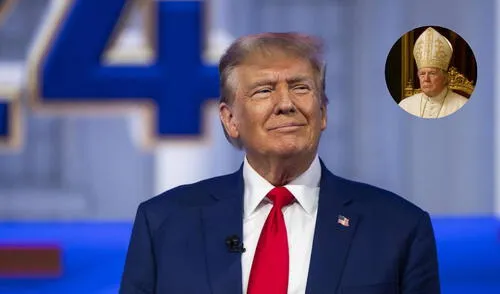 La fotografía presenta a Trump como papa, con la clásica sotana blanca y dando un gesto de bendición.