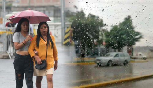 Alerta naranja por lluvias intensas en 10 regiones del Perú. Foto: composición LR. Fenómeno peligroso pone en riesgo 10 regiones: Senamhi lanza alerta naranja en Perú por lluvias intensas
