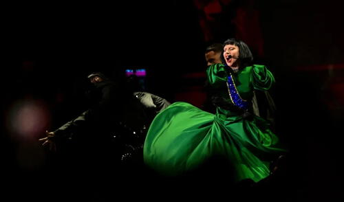 Lady Gaga en su concierto en Copacabana.