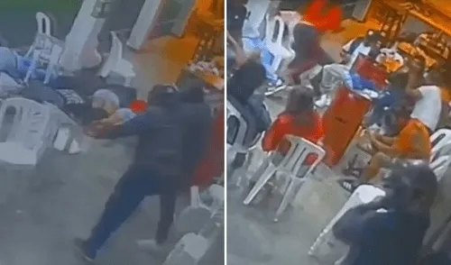 Cámaras de seguridad registran el momento en el que asesinan a dos sujetos. Foto: composición LR