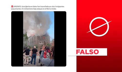 Incendio en Port Talbot fue originado presuntamente por dos menores de edad de la localidad. Foto: composición LR/captura de pantalla Incendio en iglesia de Gales