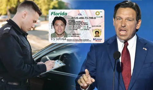 La Ley HB 1589, firmada por Ron DeSantis, incrementa las sanciones para quienes conduzcan sin licencia válida en Florida. Foto: composición LR/AFP/FLHSMV/Computer Hoy La Ley HB 1589, firmada por Ron DeSantis, incrementa las sanciones para quienes conduzcan sin licencia válida en Florida