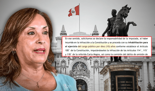 Documento de denuncia constitucional contra Dina Boluarte por omisión de funciones e infracción a la Constitución.
