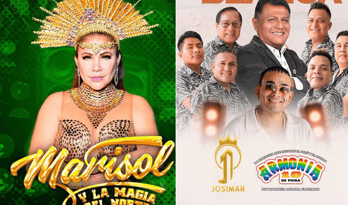 Marisol, Josimar y Armonía 10 de Walther Lozada estarán en Lima para rendir homenaje a las madres peruanas. Fotos: difusión. Conciertos gratis por el Día de la Madre 2025 en Lima