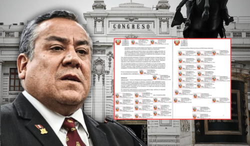 Congreso logró adjuntar las 35 firmas para presentar moción de censura contra Gustavo Adrianzén tras muerte de mineros en Pataz. | Composición LR. gustavo adrianzen censura