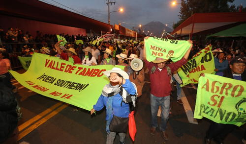 Agricultores del Valle de Tambo exigen la cancelación definitiva del proyecto Tía María. Foto: Archivo LR Tía María