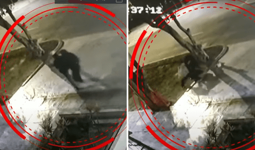 Delincuentes roban celular a un hombre frente a caseta de serenazgo en Miraflores.