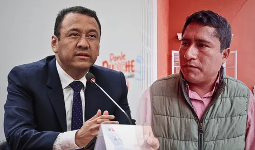 El ministro Ángel Manero explicó que la exclusión del alcalde de Pataz en la conferencia de Dina Boluarte se debió a que “no era el espacio” para autoridades distritales. | Composición LR. Ministro Ángel Manero en entrevista televisiva justificando la ausencia del alcalde de Pataz en Palacio tras la masacre minera.