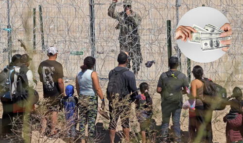 Migrantes que buscan asilo en Estados Unidos intentan cruzar Texas. Foto: Composición LR (AFP/ Freepik)