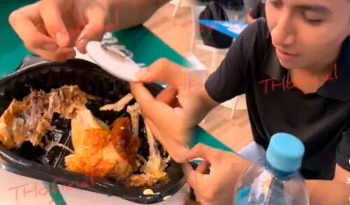 Casi al terminar su pollo a la brasa, el peruano encontró algo insólito que lo dejó con los pelos de punta.
