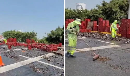 "Lo sufre Cuevita", bromearon usuarios en redes sociales. Foto: composición LR/ TikTok Cargamento de cerveza cayó en Trébol de Javier Prado y usuarios reaccionan: “Justicia, busquen al culpable”