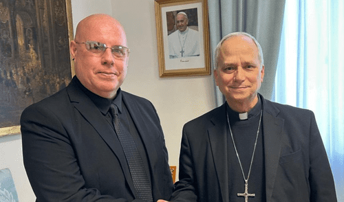 Reunión de Escardó con el nuevo papa. Foto: X