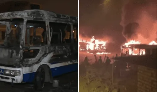 Queman tres cústers informales en cochera de SJL.