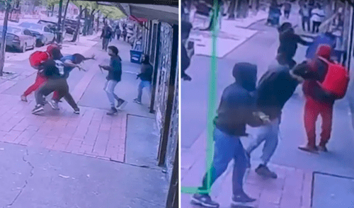 Cámaras de seguridad muestran que fueron 5 los jóvenes que atacaron con un cuchillo a adolescente.