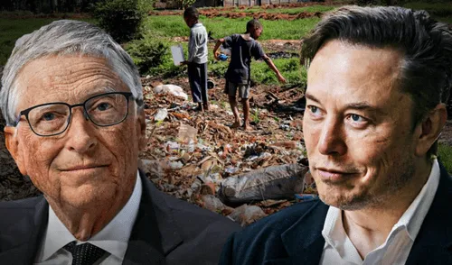 Bill Gates arremetió contra Elon Musk. Foto: composición LR Bill Gates arremetió contra Elon Musk.