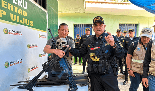 Armas eran utilizadas por organizaciones criminales para cometer sus delitos en Pataz. Créditos: PNP