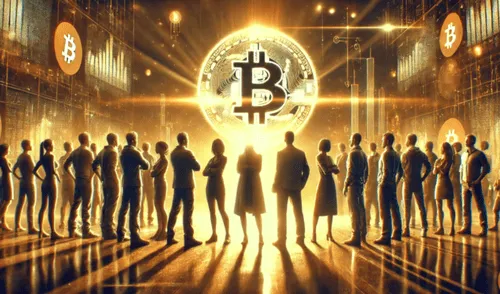 Entusiastas por el Bitcoin. Foto: DALL-E Entusiastas por el Bitcoin. Foto: DALL-E