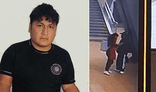 Captado. Miguel Antonio Rodríguez en el aeropuerto Jorge Chávez junto con una  de sus hermanas antes de partir a Colombia. Foto: difusión