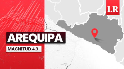 Sismo de magnitud 4,3 sacude Arequipa.
