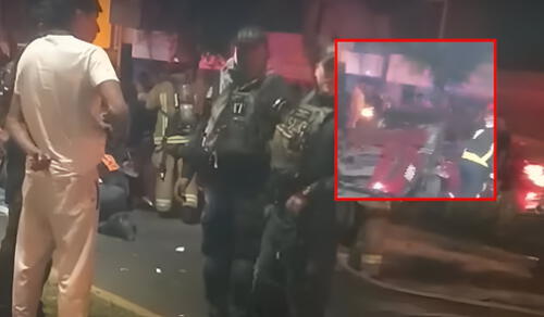 Cámaras de seguridad evidenciaron conversación del autor del accidente con la PNP: no fue detenido de inmediato. Foto: Composición LR