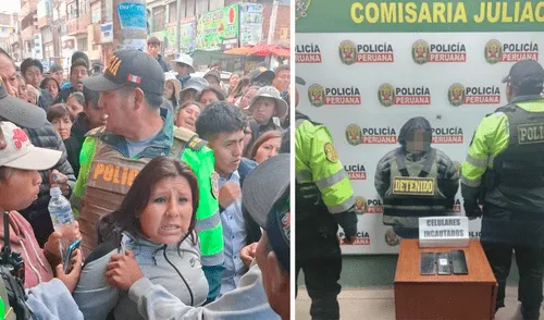 Policía logró detenerla y, en su poder, le hallaron tres celulares. Créditos: PNP Policía logró detenerla y, en su poder, le hallaron tres celulares. Créditos: PNP