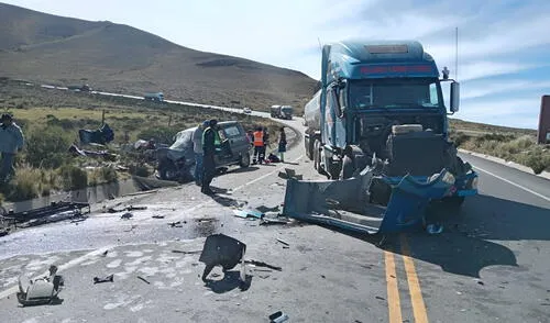 Reportan choque y heridos en kilómetro 128 de vía Arequipa-Junin: Foto: Composición LR/URPI Regiones