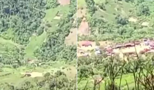 Enfrentamiento armado en el Vraem donde el Ejército peruano recupera armamento y material terrorista. Foto: captura Canal N. Reportan enfrentamientos entre la Policia Nacional del Perú y terroristas en el Vraem