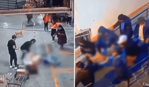 Obrero sufre aparatosa caída desde el techo de un mercado en La Oroya. Foto: Composición LR. Obrero sufre aparatosa caída desde el techo de un mercado en La Oroya.