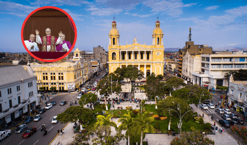 La plaza de armas de Chiclayo y su nueva ruta del papa XIV. Foto: Urbania / Composición LR La plaza de armas de Chiclayo y su nueva ruta del papa XIV Foto: Urbania / Composición LR