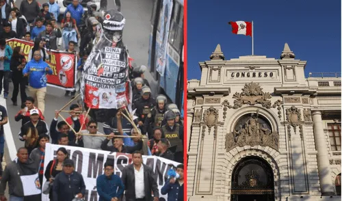 Protestantes tendrán reunión con los congresistas Foto: Exitosa / Composición LR