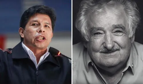 Pedro Castillo se despidió, desde la cárcel, del expresidente Uruguayo. Foto: composición LR Pedro Castillo